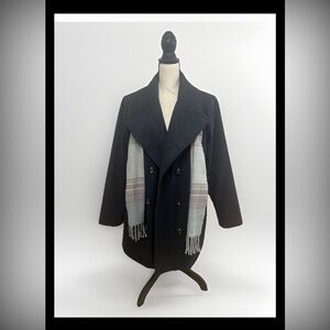 London Fog Dark Gray Wool Blend Double Breasted Peacoat Jacket Coat Size 1X